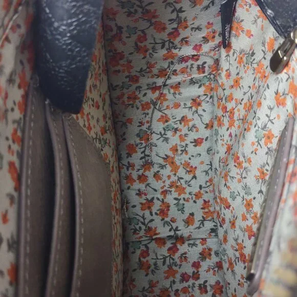 Antik Kraft Round Crossbody Bag Gray Brown Faux Leather Braided Handle - Picture 12 of 14